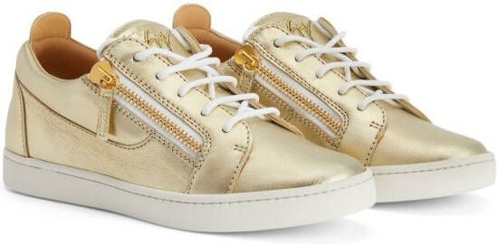 Giuseppe Zanotti Nicki sneakers met metallic-effect Goud