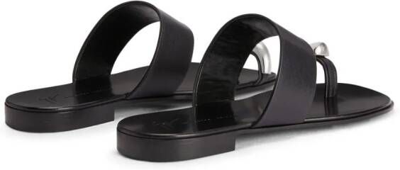 Giuseppe Zanotti Norbert leren slippers Zwart