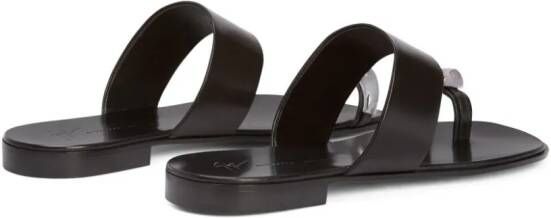 Giuseppe Zanotti Norbert leren slippers Zwart