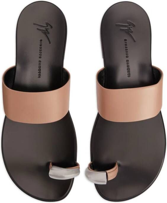 Giuseppe Zanotti Norbert leren slippers Zwart