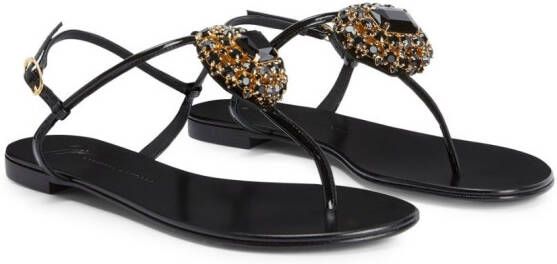 Giuseppe Zanotti Odam sandalen verfraaid met kristal Zwart