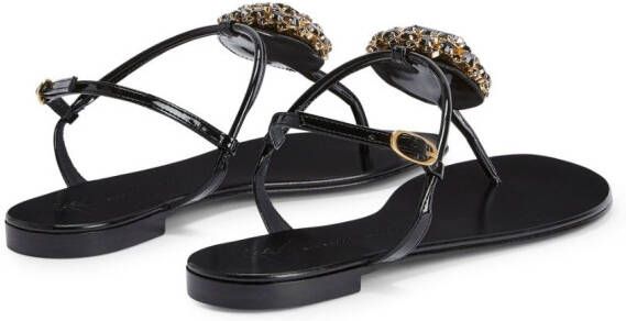 Giuseppe Zanotti Odam sandalen verfraaid met kristal Zwart