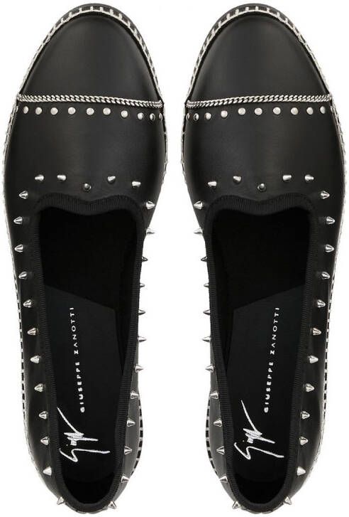 Giuseppe Zanotti Otium loafers met studs Zwart