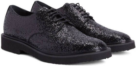 Giuseppe Zanotti Oxford schoenen met glitter detail Zwart