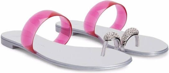 Giuseppe Zanotti Plexi sandalen met ring Roze