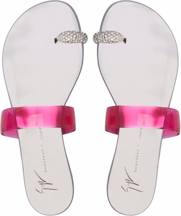 Giuseppe Zanotti Plexi sandalen met ring Roze