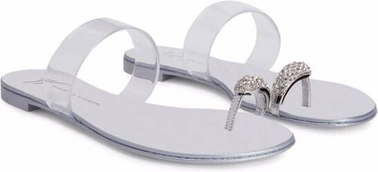 Giuseppe Zanotti Plexi sandalen met ring Zilver