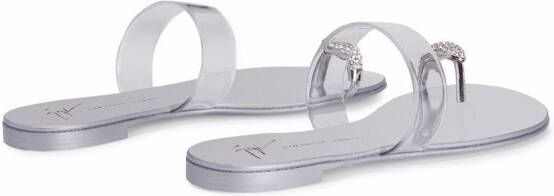 Giuseppe Zanotti Plexi sandalen met ring Zilver