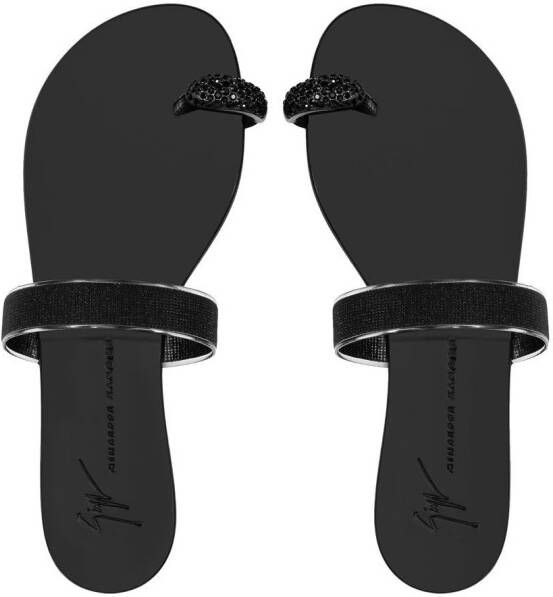 Giuseppe Zanotti Plexi sandalen met ring Zwart