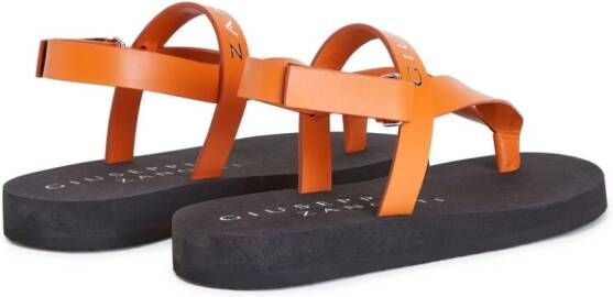 Giuseppe Zanotti Pursuit leren sandalen Oranje