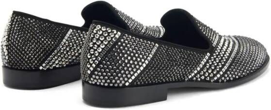 Giuseppe Zanotti Raimond loafers verfraaid met kristallen Zwart