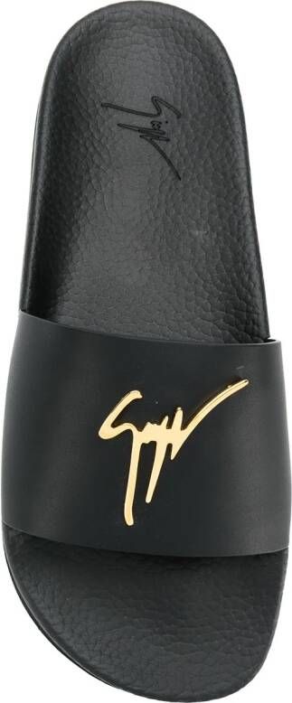 Giuseppe Zanotti riem met gegraveerd logo Zwart