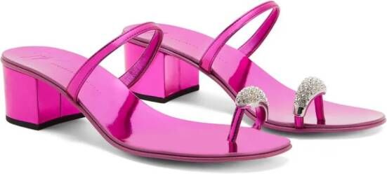 Giuseppe Zanotti Ring 40mm leren sandalen Roze
