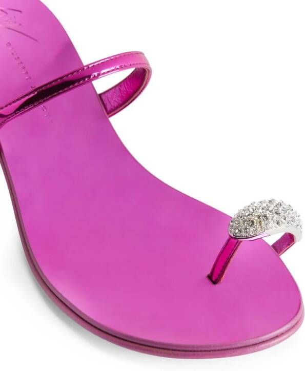 Giuseppe Zanotti Ring 40mm leren sandalen Roze