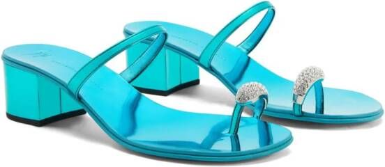 Giuseppe Zanotti Ring 40mm leren sandalen Blauw