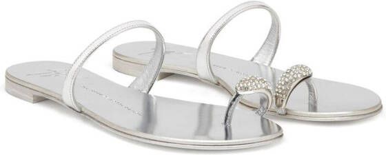 Giuseppe Zanotti Ring sandalen verfraaid met kristal Zilver