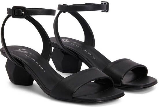 Giuseppe Zanotti Rozalie sandalen met blokhak Zwart