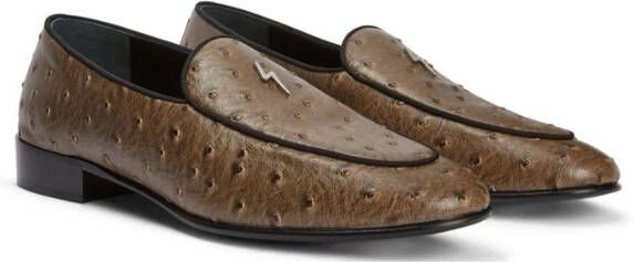 Giuseppe Zanotti Rudolph leren loafers Bruin