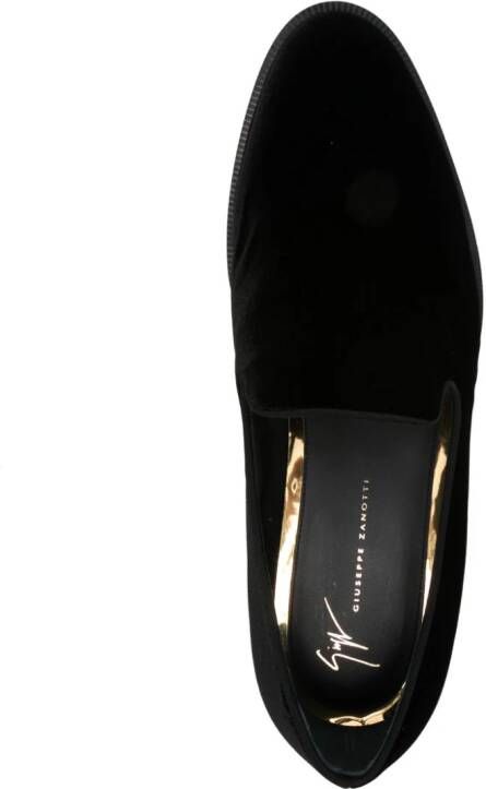 Giuseppe Zanotti Rudolph fluwelen slippers Zwart