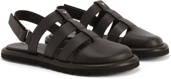 Giuseppe Zanotti Rusery leren sandalen Zwart