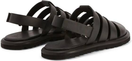 Giuseppe Zanotti Rusery leren sandalen Zwart