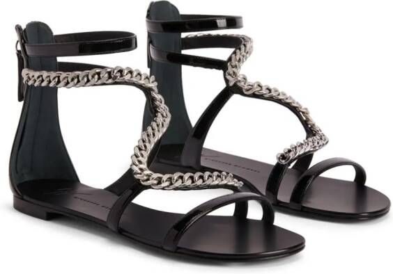 Giuseppe Zanotti Samantha sandalen met kettingdetail Zwart