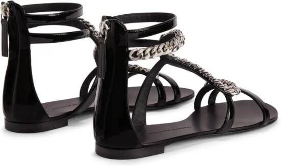 Giuseppe Zanotti Samantha sandalen met kettingdetail Zwart