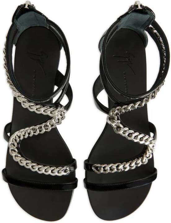 Giuseppe Zanotti Samantha sandalen met kettingdetail Zwart