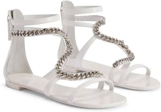 Giuseppe Zanotti Samantha leren sandalen Wit