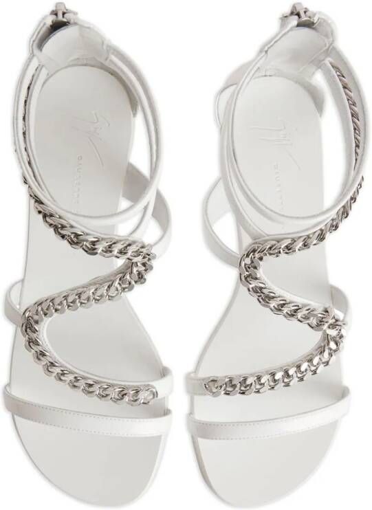 Giuseppe Zanotti Samantha leren sandalen Wit