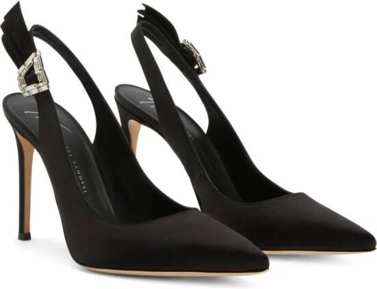 Giuseppe Zanotti Samia 105 mm satijnen pumps Zwart