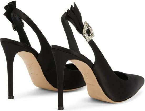 Giuseppe Zanotti Samia 105 mm satijnen pumps Zwart