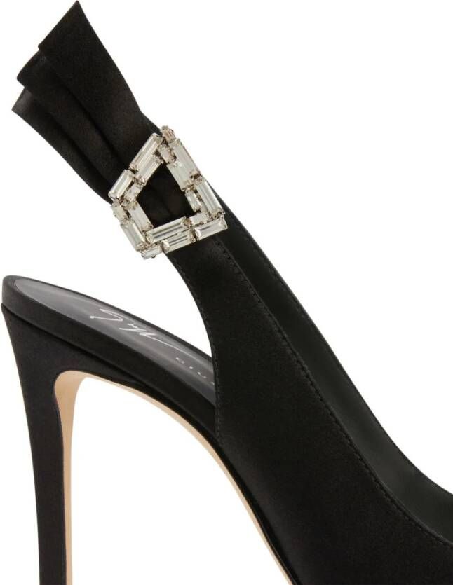 Giuseppe Zanotti Samia 105 mm satijnen pumps Zwart