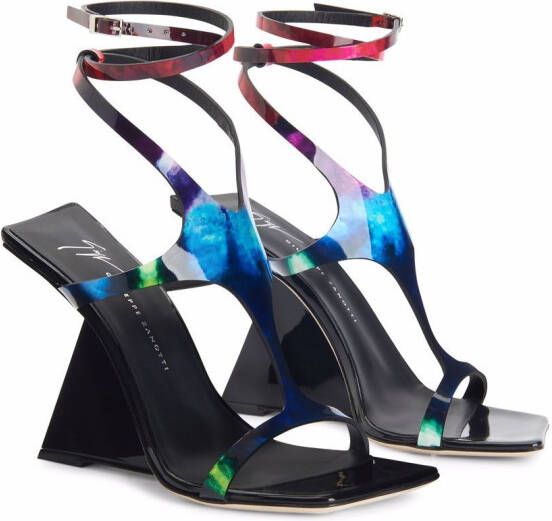 Giuseppe Zanotti 105 mm Tutankamon sandalen met hoekige hak Veelkleurig