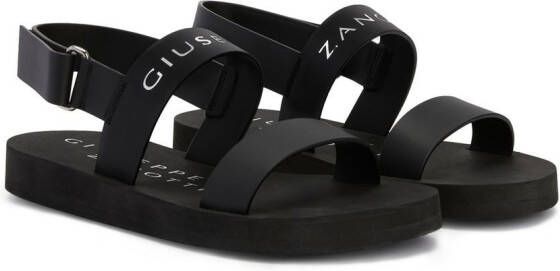 Giuseppe Zanotti Sandalen met logoband Zwart