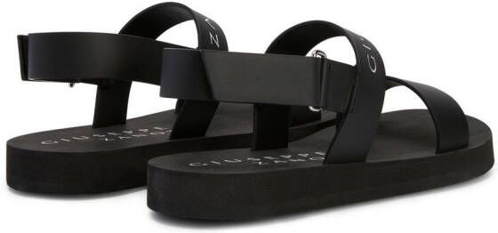 Giuseppe Zanotti Sandalen met logoband Zwart