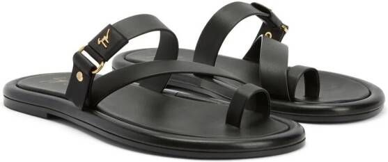 Giuseppe Zanotti Sandalen met logoplakkaat Zwart