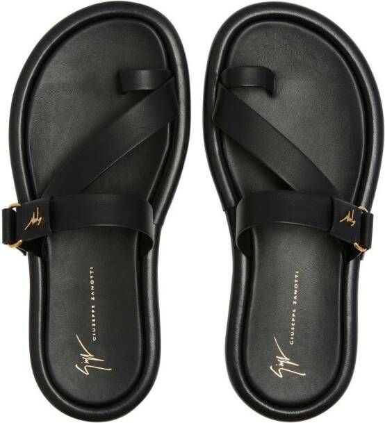 Giuseppe Zanotti Sandalen met logoplakkaat Zwart