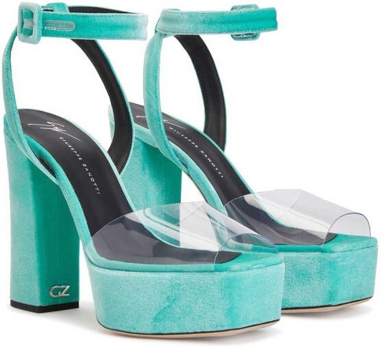 Giuseppe Zanotti Sandalen met plateauzool Blauw