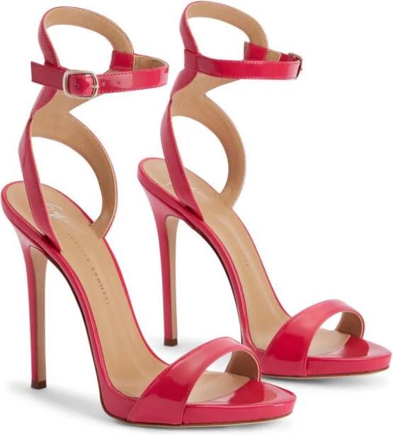 Giuseppe Zanotti Sandalen met plateauzool Rood