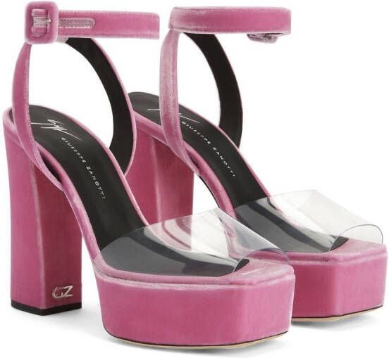 Giuseppe Zanotti Sandalen met plateauzool Roze