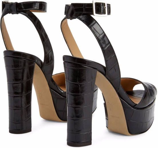 Giuseppe Zanotti Sandalen met plateauzool Zwart