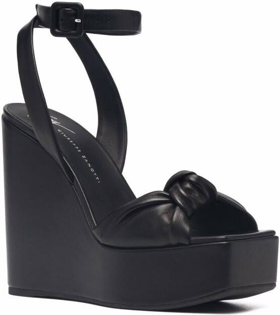 Giuseppe Zanotti Sandalen met plateauzool Zwart