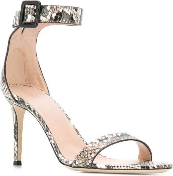 Giuseppe Zanotti Sandalen met slangenleer effect Beige