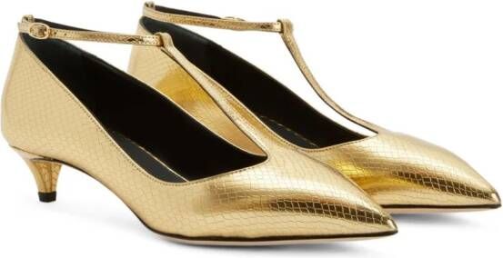 Giuseppe Zanotti Sandalen met slangenleer-effect Goud