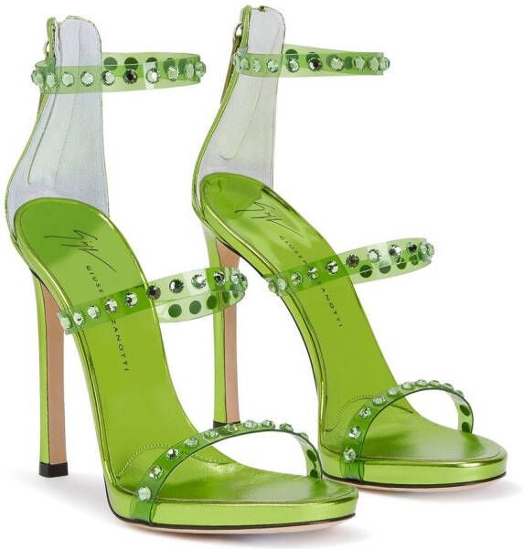 Giuseppe Zanotti Sandalen verfraaid met kristal Groen