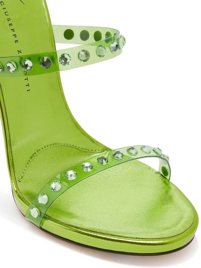 Giuseppe Zanotti Sandalen verfraaid met kristal Groen