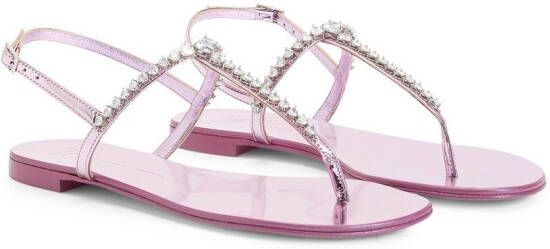 Giuseppe Zanotti Sandalen verfraaid met kristal Roze