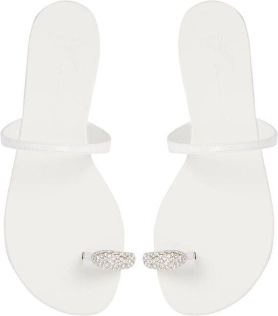 Giuseppe Zanotti Sandalen verfraaid met kristal Wit