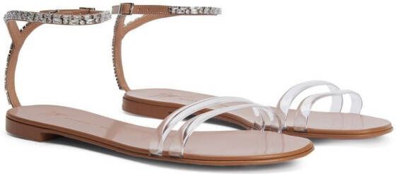 Giuseppe Zanotti Sandalen verfraaid met kristallen Zilver